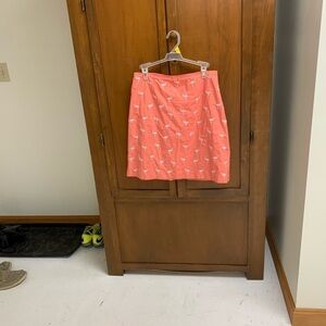 Talbots petites embroidered mini skirt lined side zip size 8P length 19in